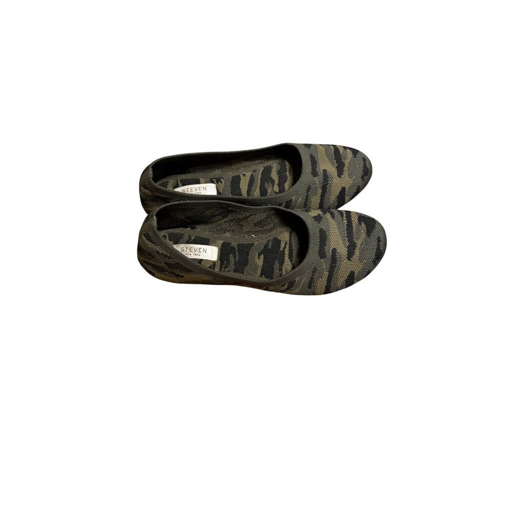 Steven By Steve Madden Camouflage Knit Ballet Flats - Green/Black